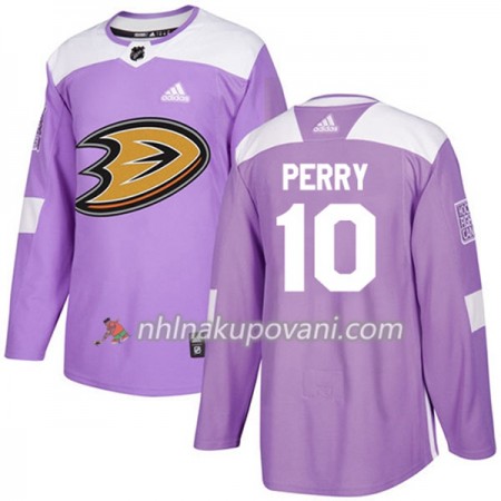 Anaheim Ducks Dresy Corey Perry 10 Adidas 2017-2018 Nachová Fights Cancer Practice Authentic - Pánské